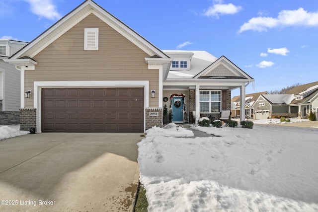 craftsman-style house with a garage