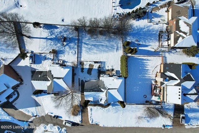 view of snowy aerial view