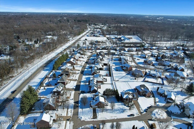 view of snowy aerial view