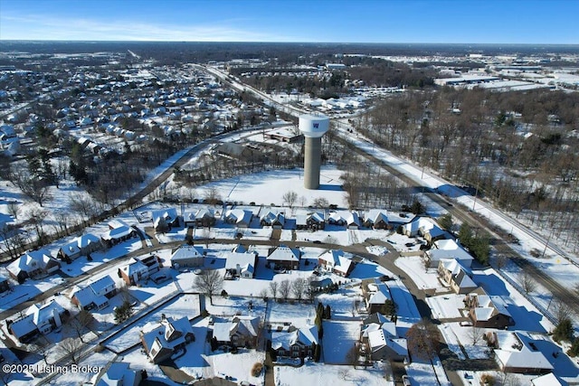 view of snowy aerial view