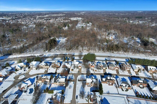 view of snowy aerial view