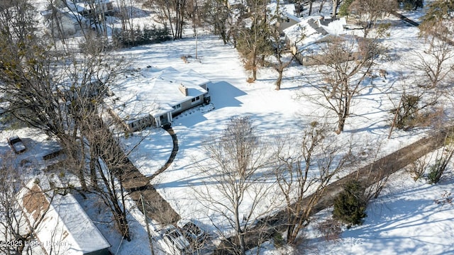 view of snowy aerial view