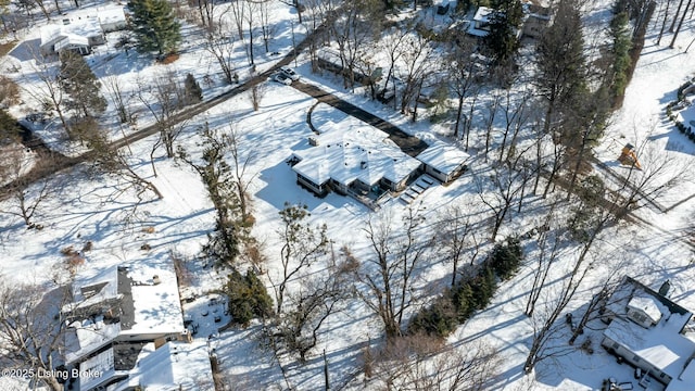 view of snowy aerial view