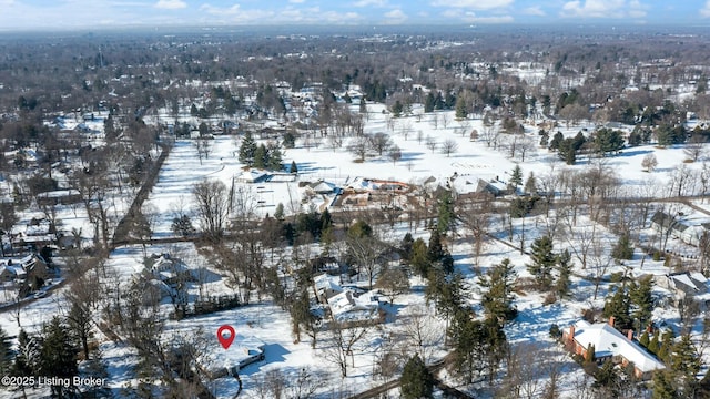 view of snowy aerial view