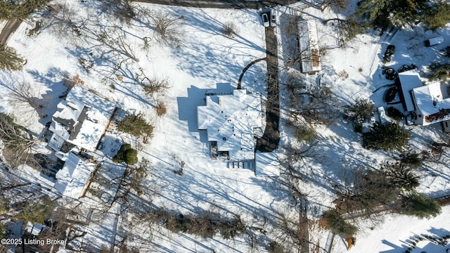 view of snowy aerial view