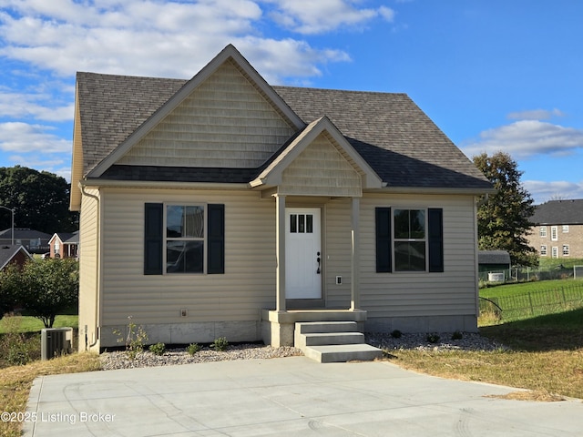 view of front of property featuring central AC