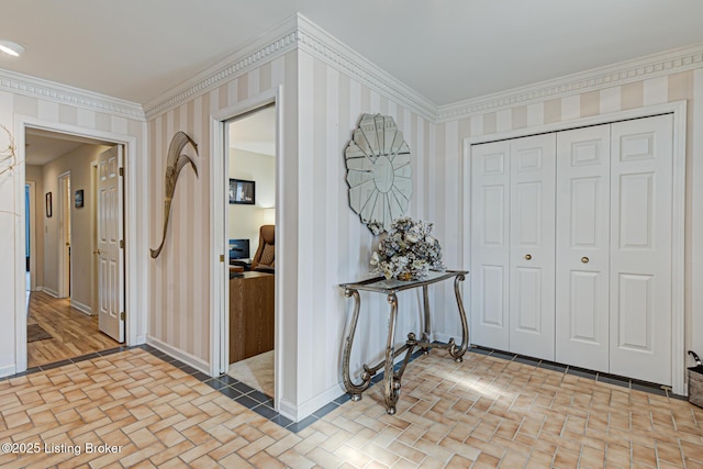 entryway with ornamental molding