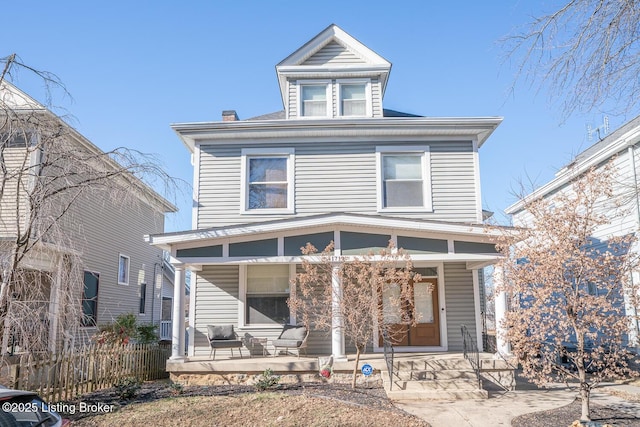 front facade with a porch