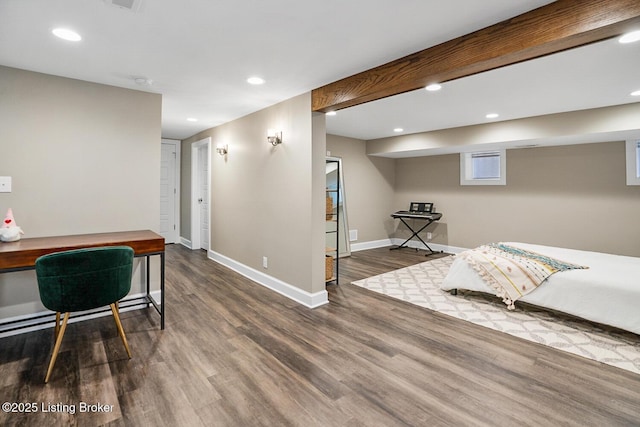 office area featuring hardwood / wood-style flooring