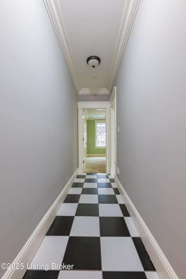 corridor with ornamental molding