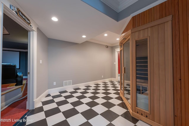 spare room featuring ornamental molding