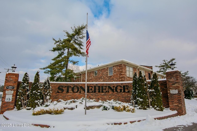 view of community sign