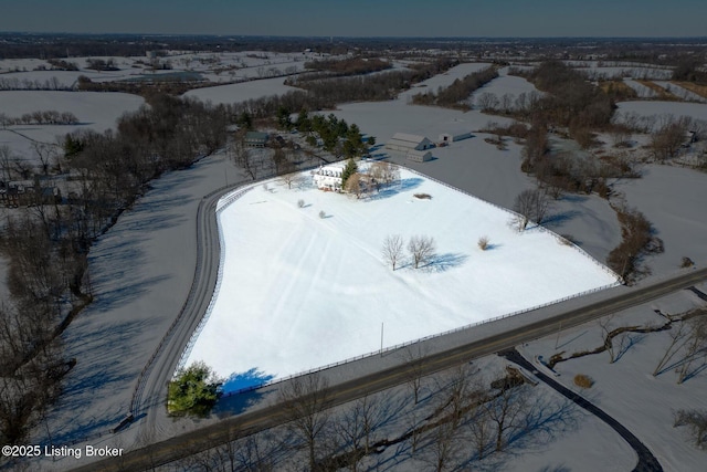 view of snowy aerial view