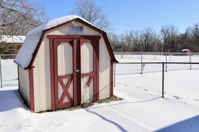 view of snow covered structure