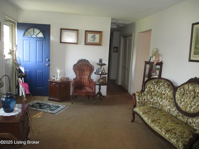 interior space with carpet flooring