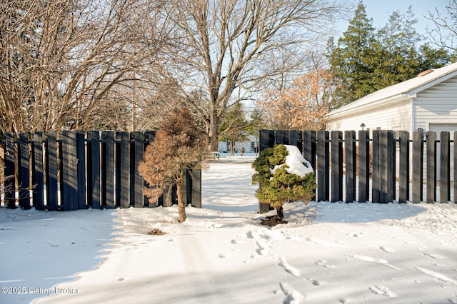 view of snowy yard