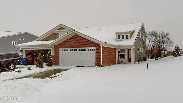 view of front of property featuring a garage