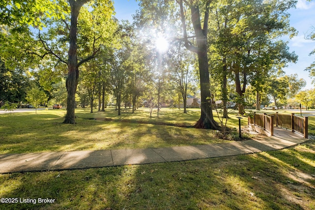 view of home's community with a yard