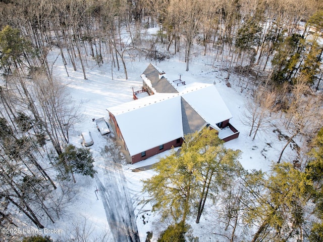 view of snowy aerial view