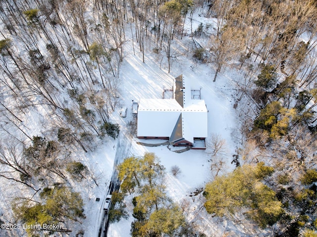 view of snowy aerial view