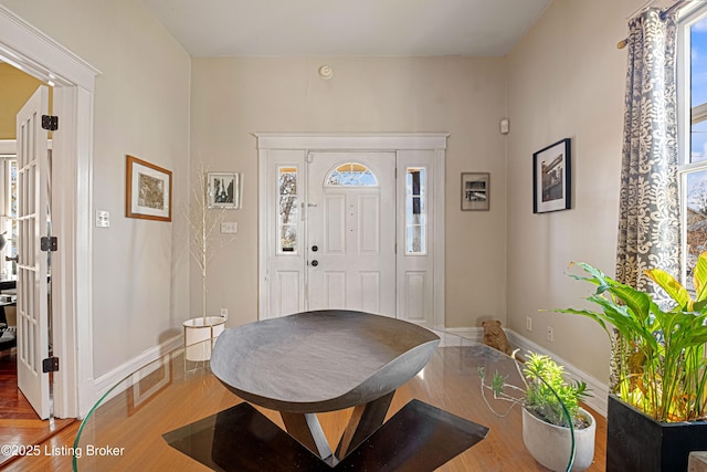 entryway featuring wood-type flooring