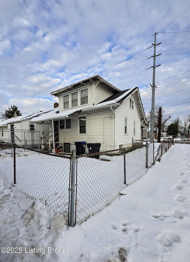 view of snowy exterior