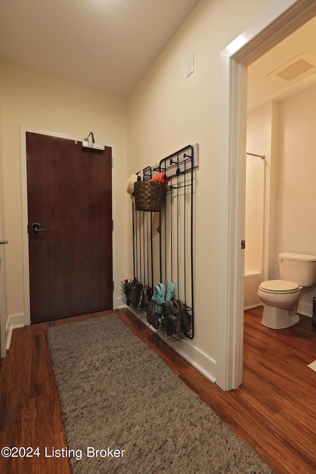 interior space featuring dark hardwood / wood-style flooring