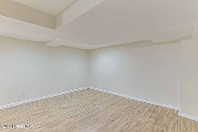 unfurnished room featuring light wood-type flooring