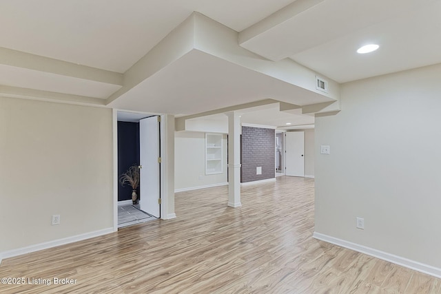 interior space featuring light wood-type flooring