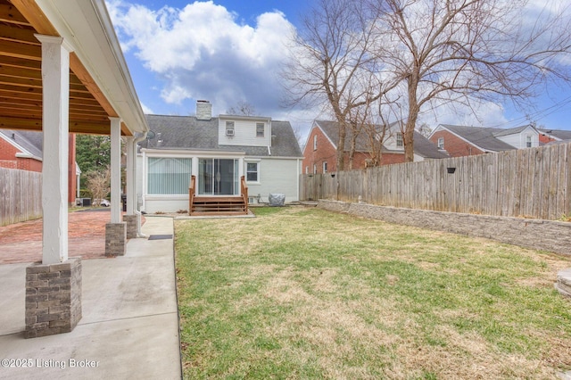 view of yard with a patio area