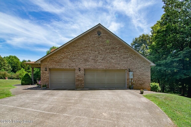 view of home's exterior featuring a lawn