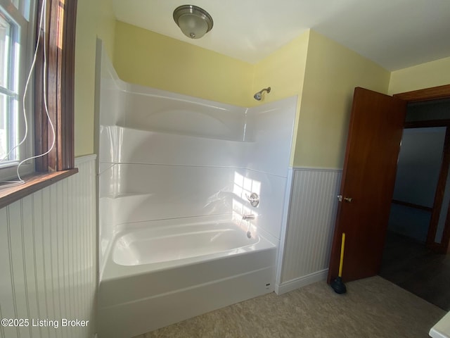 bathroom featuring bathing tub / shower combination