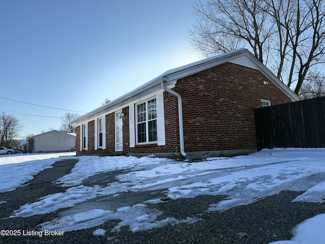 view of snowy exterior