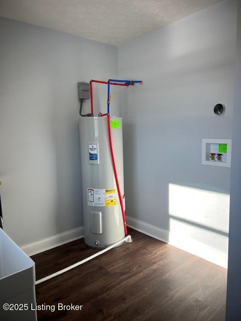 utility room with electric water heater