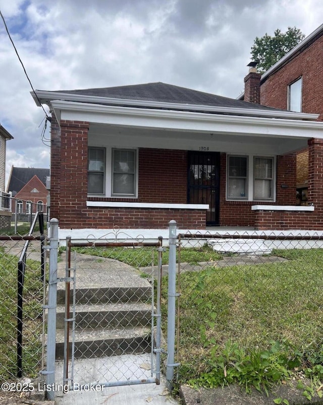 view of front facade featuring a porch