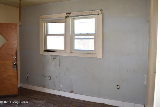 unfurnished room featuring dark hardwood / wood-style floors