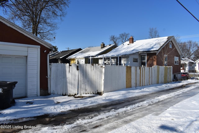 view of snow covered exterior