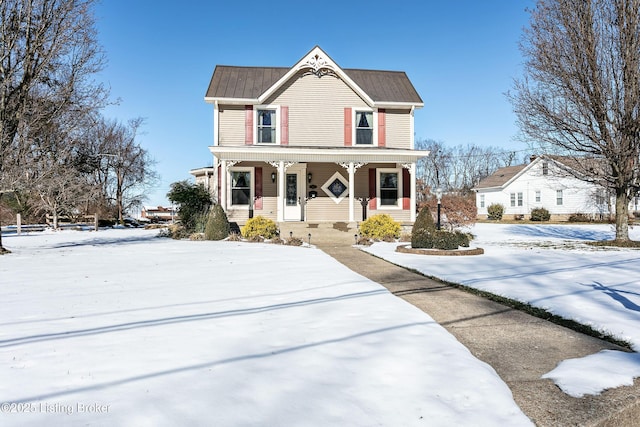 view of front of property featuring a porch