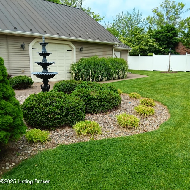 view of yard with fence
