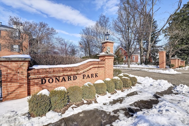 view of community sign