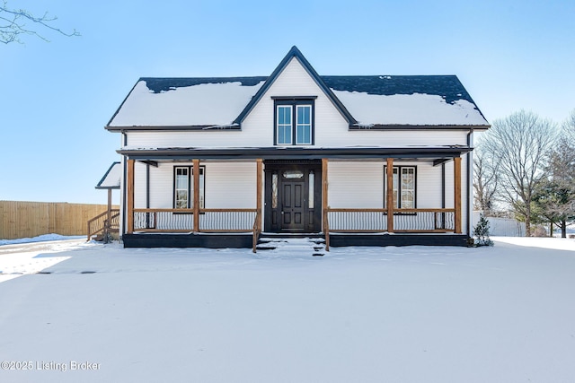 view of front facade featuring a porch