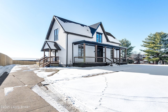 view of front of home with a porch