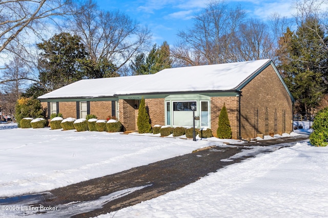 view of snow covered exterior