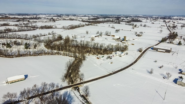 view of snowy aerial view