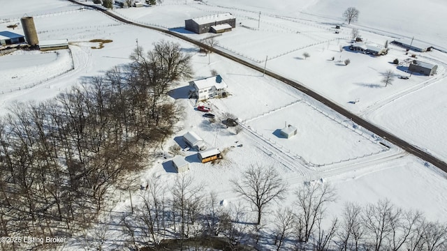 view of snowy aerial view