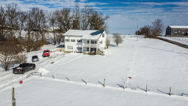 view of snowy aerial view