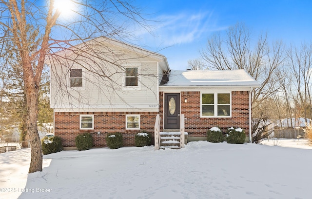 view of split level home