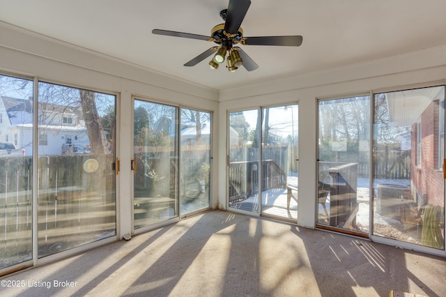 view of unfurnished sunroom