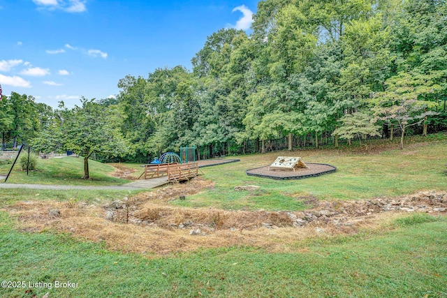 view of yard featuring a playground