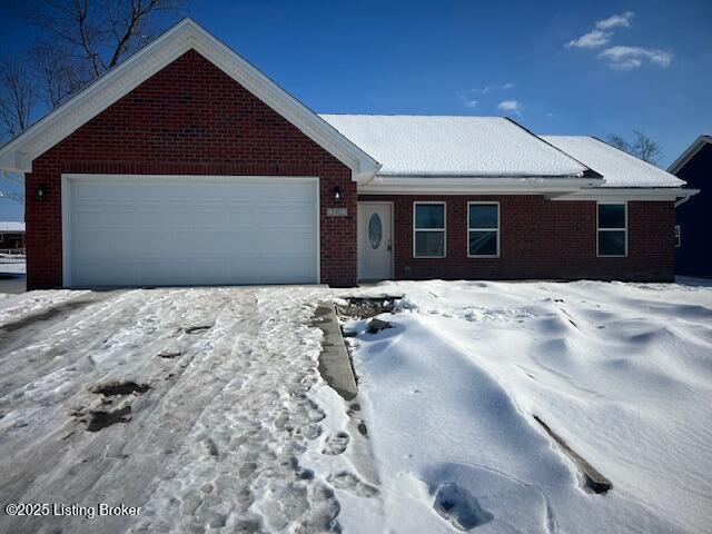 single story home with a garage